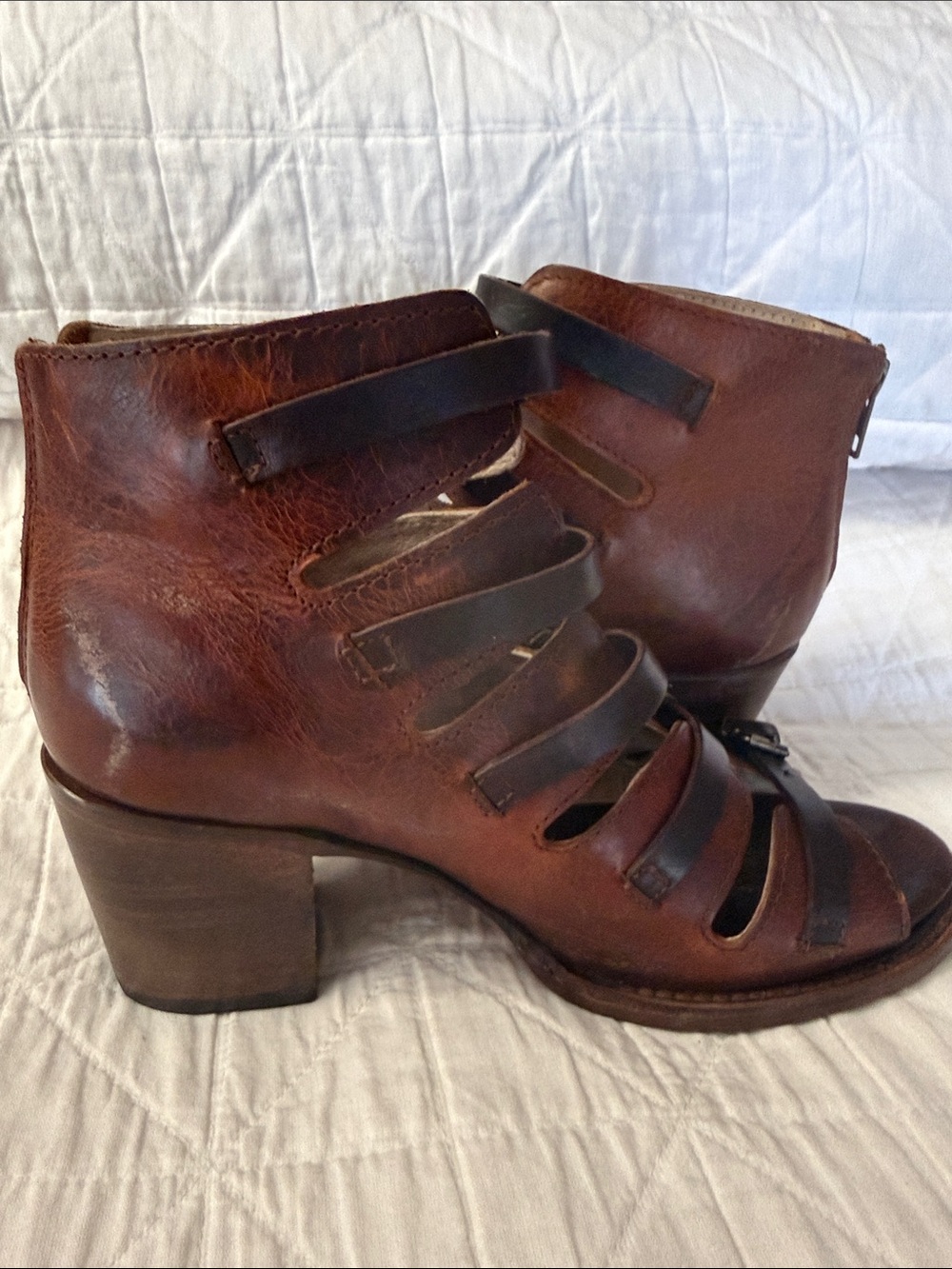 Freebird by Steven Quinn Brown Multi-Strap Leather Gladiator Sandals-Size 9 - Picture 5 of 10